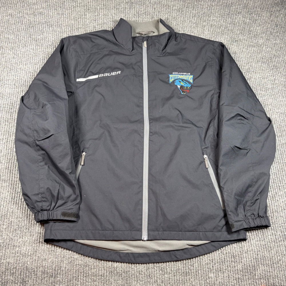Bauer Jacket Men's M Columbus Cottonmouths Hockey Team Black Full Zip Coat